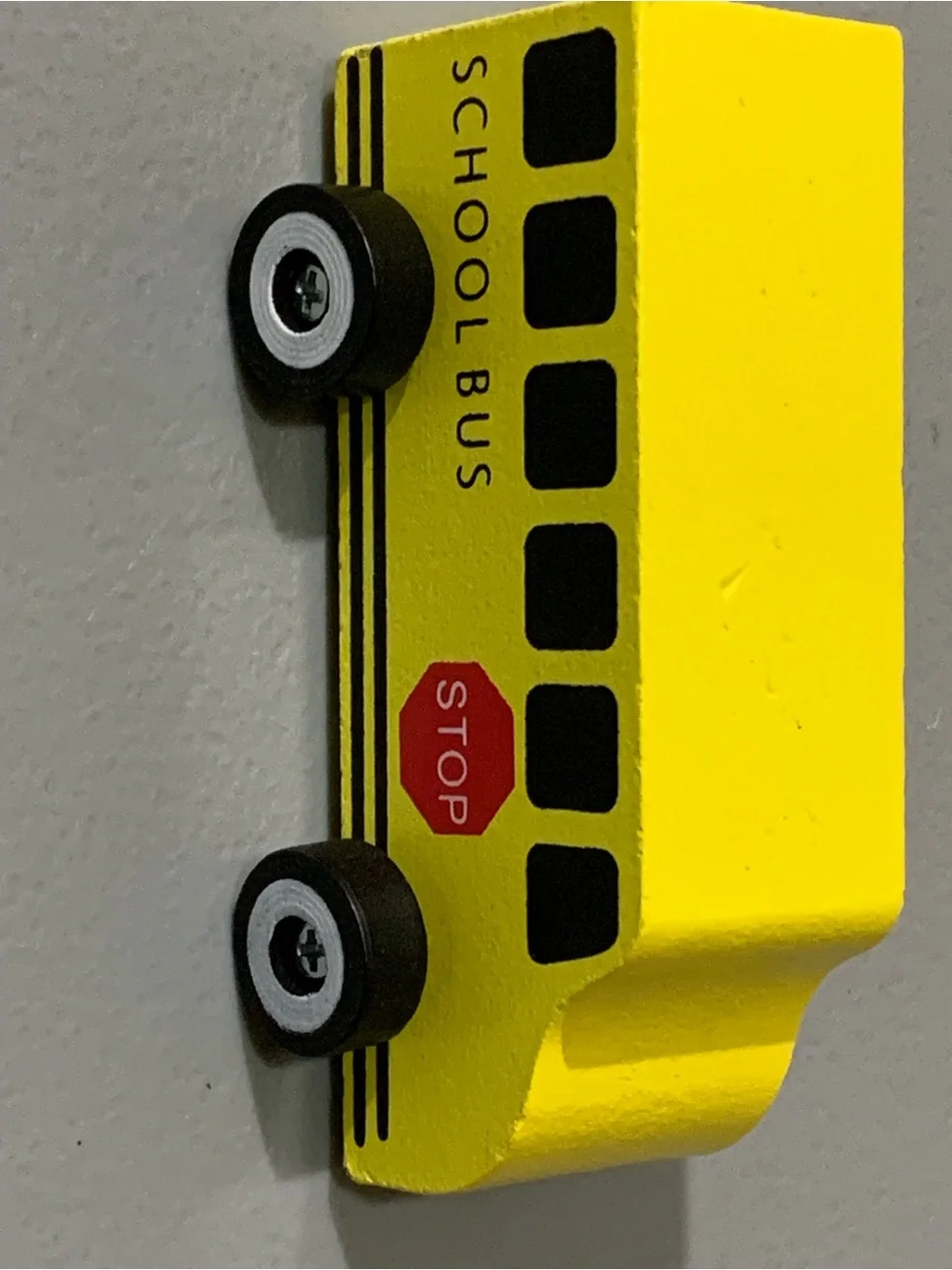 Yellow Wooden School Bus Toy for Kids - Classic Vehicle Play